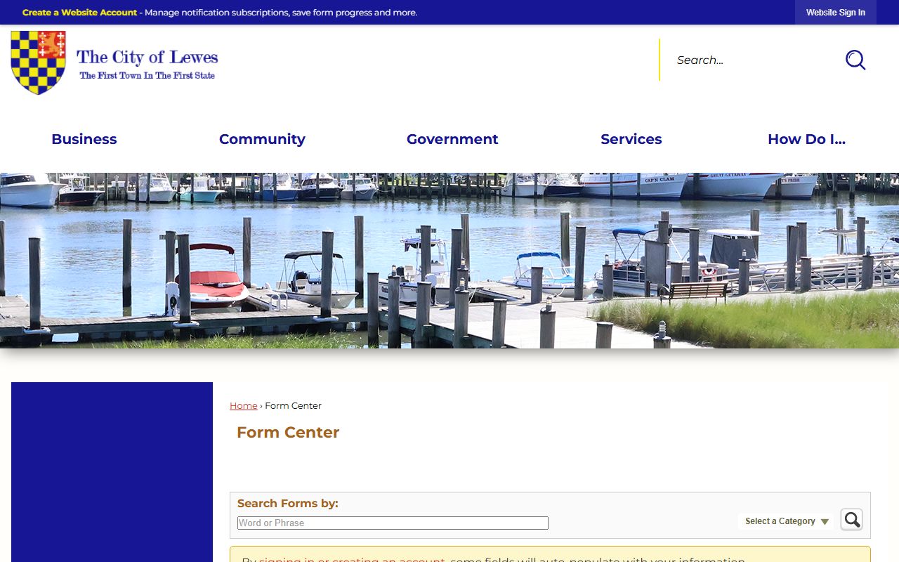 City of Lewes FOIA record request form - Lewes inmate population public records