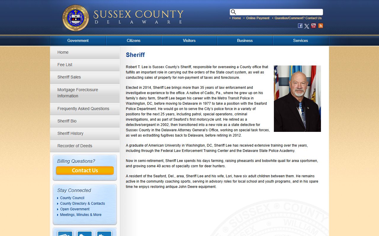 Sussex County Sheriff's Office - Sussex County inmate population records and law enforcement