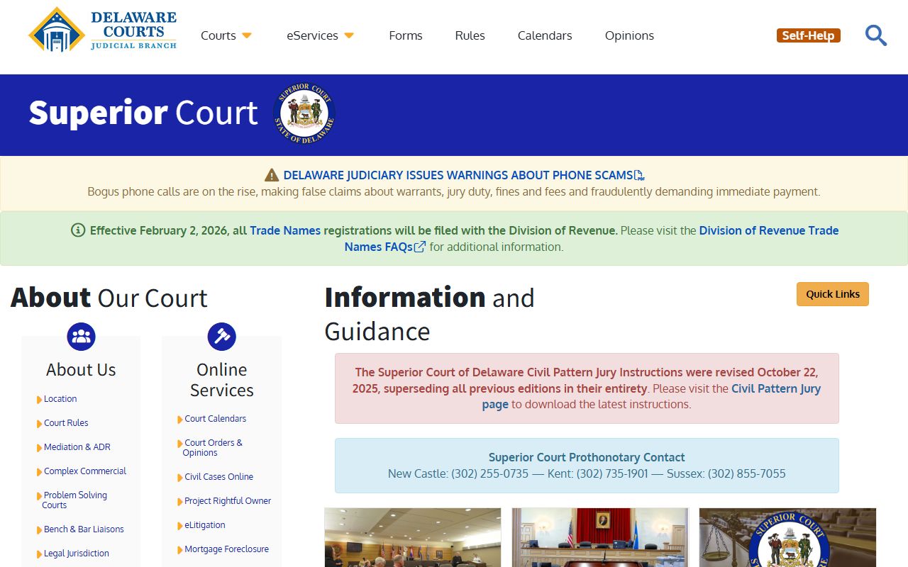 Sussex County Superior Court - court records for Sussex County inmate population